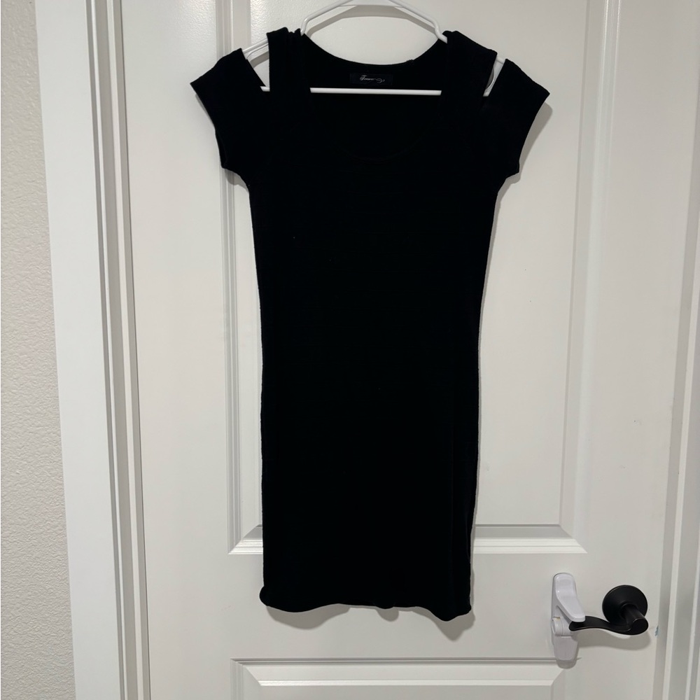 Forever 21 Black Cut-Out Shoulder Mini Dress